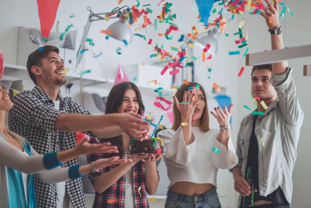 People celebrating a surprise party.